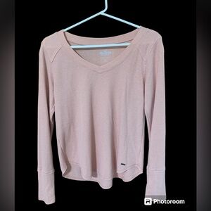 Hollister thermal top baby pale pink size s EUC